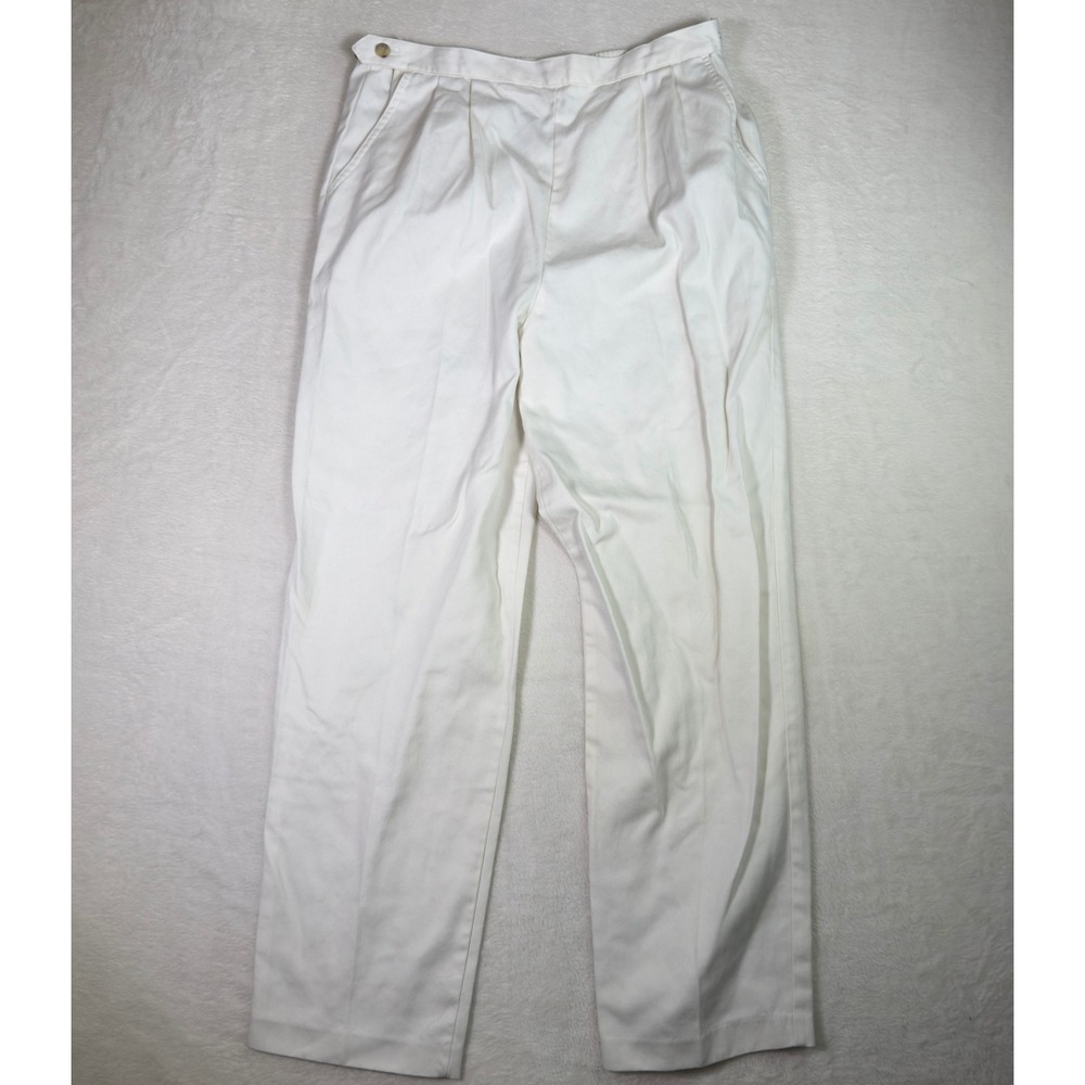 Donkenny Classics White Pleated Trousers High Waist Vintage 90s‎ Pants Medium